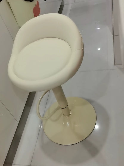 Minimalist Modern Home Elevated Foot Stool Adjustable Backrest Seat Creamy Milk Tea Shop Dining Stool Kitchen Island Seat