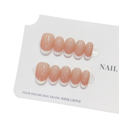 Baramine French Style Handmade Wear Armor High Sense Nail Stickers Fake Nail Tip