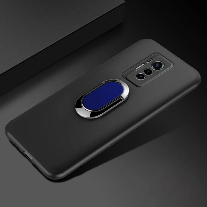 Phone Funda Tecno Phantom X Case 8GB 256GB 6.7 Inch Red Black Blue Finger Ring Soft Silicon Capa for Tecno Phantom X Cover