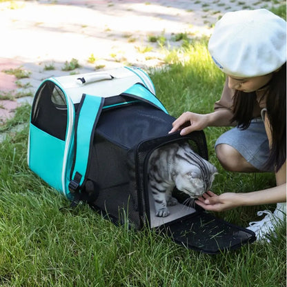 Expandable Pet Backpack Carrier Portable Breathable Dog Carrier Bag Zipper Creative Pet Carrying Backpack for Cats Puppy