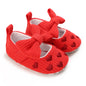 Baby Shoes Cute Baby Sweet Princess Style 0-1 Year Old Non slip Fabric Sole Newborn Red Holiday Walking Shoes 2023 New Ins Super