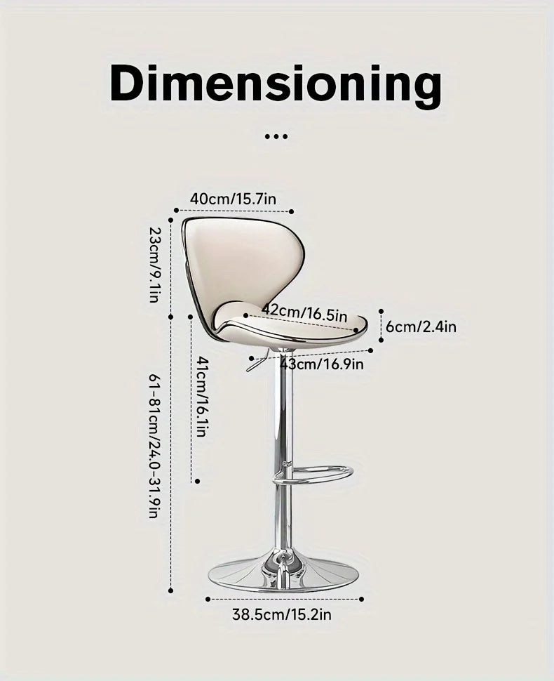 Adjustable Artistic Bar Stool with High Back - Sleek, Ergonomic Seating for Home Bars and Kitchen Islands