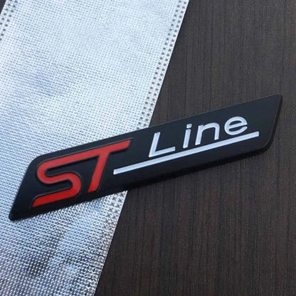 Autocollant 3D chromé noir pour aile de voiture, emblème ST Line, autocollant ST Line, accessoires