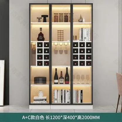 Glass Cellar Wine Cabinets Rack Showcase Storage Wall Wine Cabinet Living Room Fridge Vitrinas De Vidrio Indoor Bar Furniture