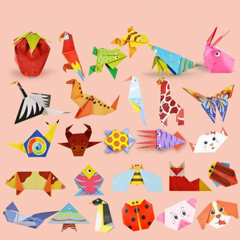 108 Pages Montessori Toys Cartoon Animal Origami Paper Kid DIY Craft Toy Handcraft Parper Art Educational Toy for Children Gift