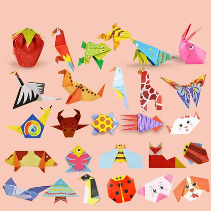 108 Pages Montessori Toys Cartoon Animal Origami Paper Kid DIY Craft Toy Handcraft Parper Art Educational Toy for Children Gift