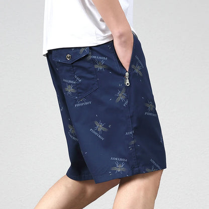 2025 New Summer Beach Shorts Men Fashion Print Casual 100% Cotton Shorts Men Plus Size Shorts 5XL Jogging Sweatpants Shorts