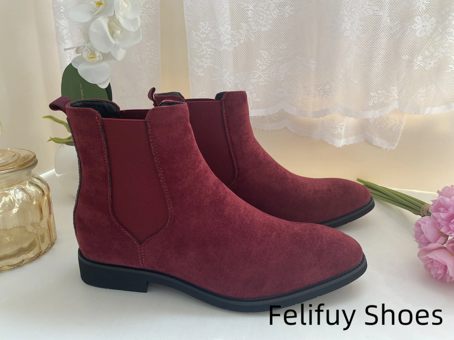 Bottines Chelsea marron, noires et rouges pour homme, bottines de cowboy, faites à la main, pointures 38 à 46
