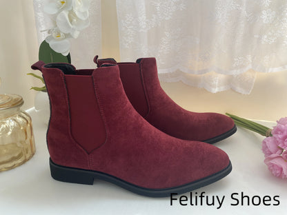 Bottines Chelsea marron, noires et rouges pour homme, bottines de cowboy, faites à la main, pointures 38 à 46