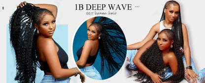 V Beauty Bulk Human Hair No Weft Boho Braids For Women Braiding Human Hair Deep Wave Hair Extensions Remy Hair 16-28 Inch 100g