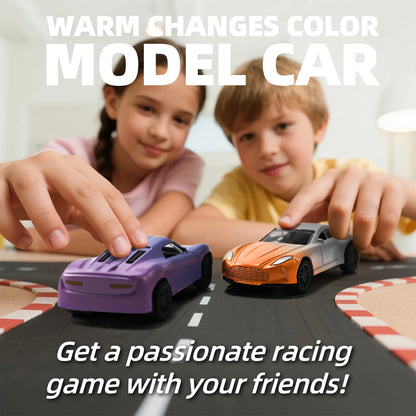 Magic Mini Water & Temp Color Change Alloy Car 1:64, Pull Back Racing Model with Durable Crash-Proof Slide for Boys Kids Gifts