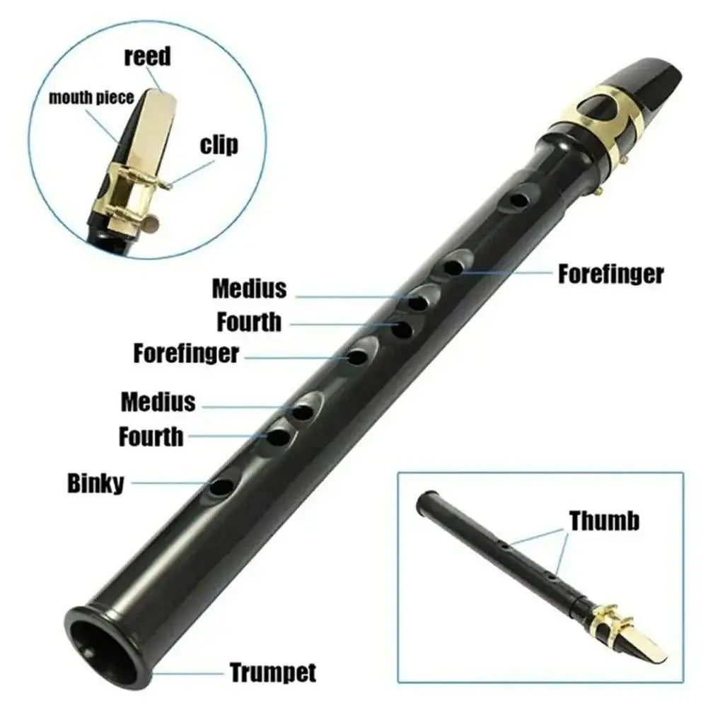 Mini Pocket Saxophone C Key Sax Woodwind Instrument with Carrying Bag Portable Little Saxophone Sax Woodwind Musical Instrument