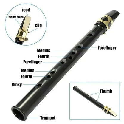 Mini Pocket Saxophone C Key Sax Woodwind Instrument with Carrying Bag Portable Little Saxophone Sax Woodwind Musical Instrument