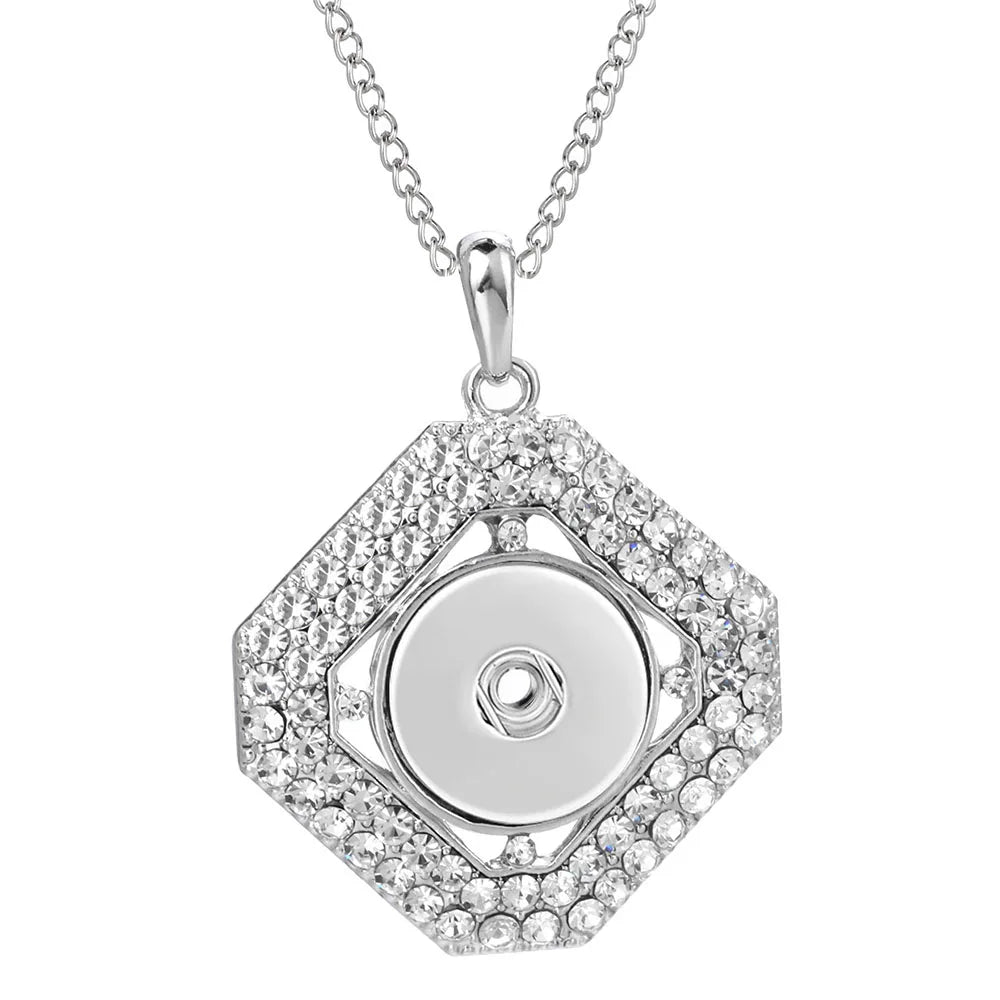 Three Color Snap Necklace Jewelry Simple Snap Pendant Necklace Fit 18mm Snaps Button Jewelry for Women Accessories ZG511