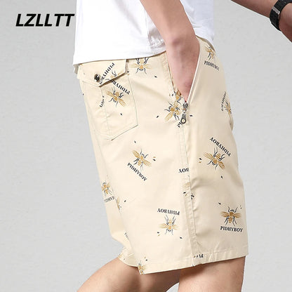 2025 New Summer Beach Shorts Men Fashion Print Casual 100% Cotton Shorts Men Plus Size Shorts 5XL Jogging Sweatpants Shorts