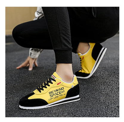 Spring New 2023 Fashion Yellow Low Casual Sneakers Men Comfortable Flats Outdoor Sport Shoes Trainers Mens Sneakers Basket Homme