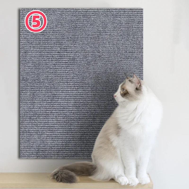 Tapis griffoir mural antidérapant et auto-adhésif pour chat, protection durable et découpable pour meubles d'intérieur