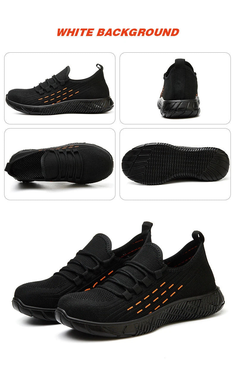 Bottes de sécurité Oulylan pour hommes, semelles solides, chaussures d'été résistantes à l'usure, embout en acier, chaussures de protection anti-écrasement pour le travail
