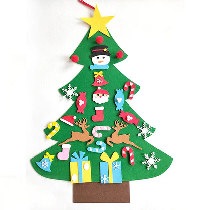 Felt Christmas Tree Gifts for Toddlers Kids with Led String Light, 3.2ft Wall Hanging DIY Xmas Tree 32 Ornaments Home Decoration