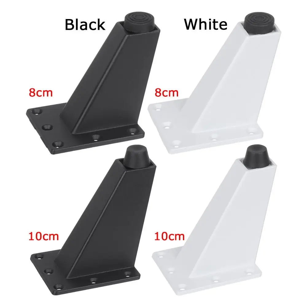 Lot de 4 pieds de meuble antidérapants, noirs et blancs, pour canapé, armoire, table