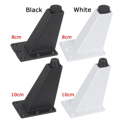 Lot de 4 pieds de meuble antidérapants, noirs et blancs, pour canapé, armoire, table