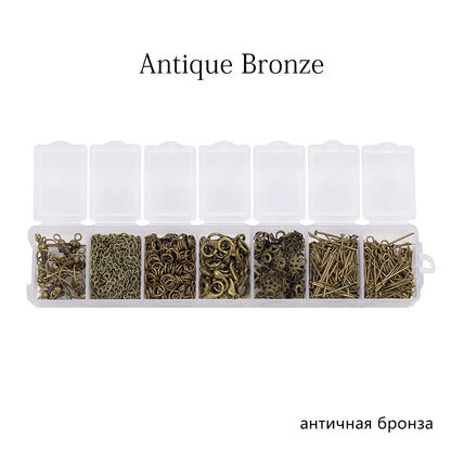 Lot de 1 370 anneaux ouverts en métal mixte, connecteurs pour fabrication de bijoux, colliers, bracelets, fournitures