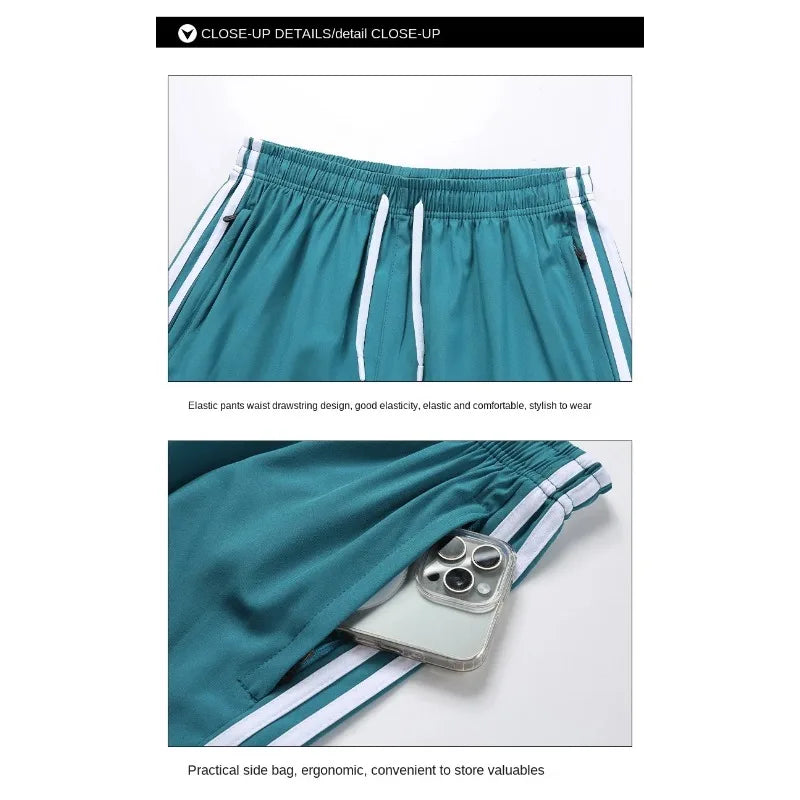 Casual Sports Three Bar Shorts Swimming Pants Fitness Pants 2025 New Summer Unisex Couples Fashion Three Piece Pants M-8XL Pants