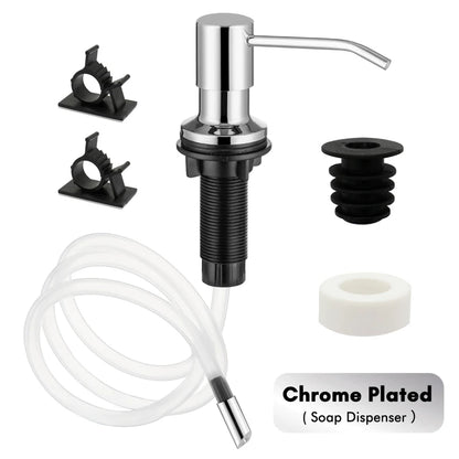 Stainless Steel Soap Dispenser Extension Tube Kit Kitchen Sink Liquid Soap Dispenser Bathroom Lotion Detergent Hand Press Pumps