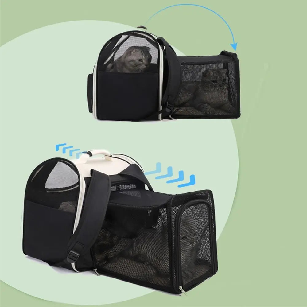 Expandable Pet Backpack Carrier Portable Breathable Dog Carrier Bag Zipper Creative Pet Carrying Backpack for Cats Puppy