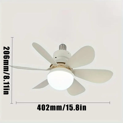 2025 New Cooling Light Led Fan Silent Ceiling Fan E27 Wireless With Remote Control For Dimming, Suitable for Living Room, Study,