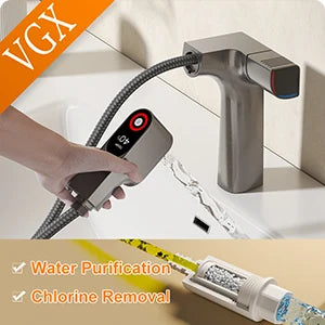 VGX Brass Bidet Faucet Set Handheld Ducha Higienica Hot Cold Toilet Crane Women Washer Bathroom Shattaf Sprayer Hygienic Shower