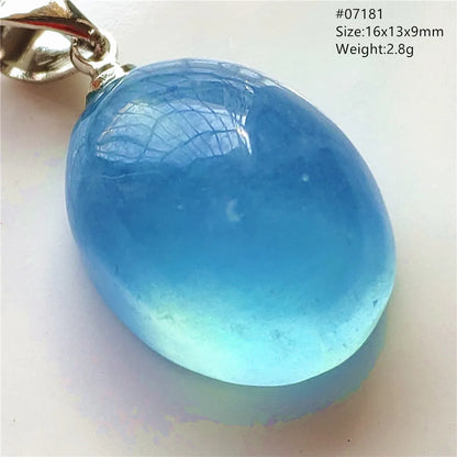 Natural Blue Aquamarine Pendant Clear Water Drop Women Men Brazil Aquamarine Crystal Necklace Jewelry AAAAA