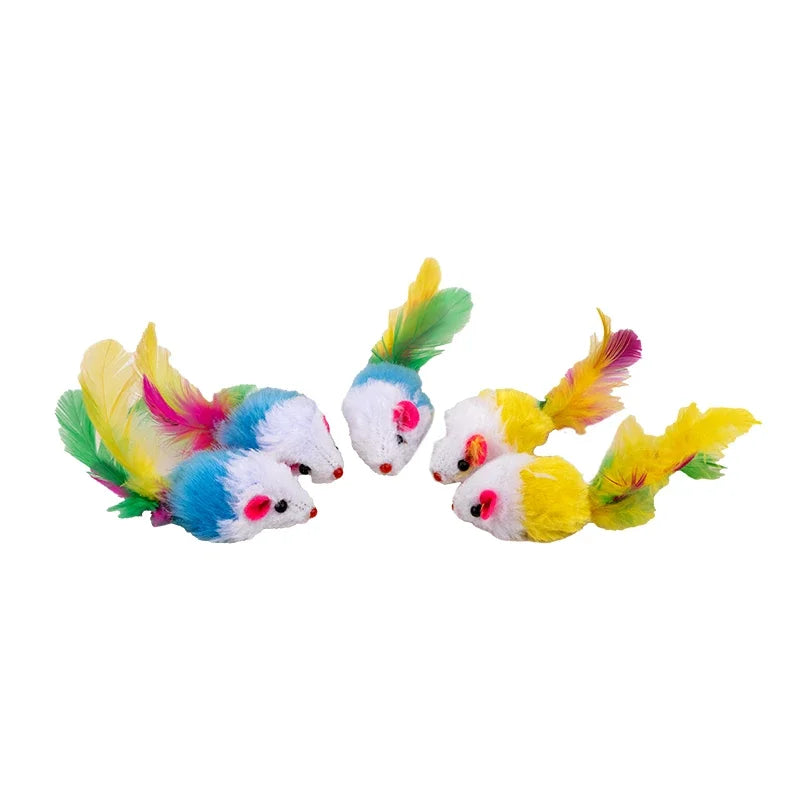 5/10/20PCS Cat Mouse Toys Rattle Mouse Cat Funny Toy Assorted Interactive Cat Toys for Indoor Kitten Cats Catch Play Mouse Toy