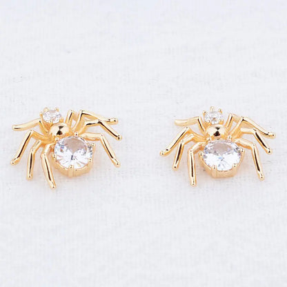 Breloques araignées plaquées or véritable 14 carats et zircone, 15 x 13 mm, fournitures de fabrication de bijoux, accessoires de bricolage