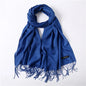 Écharpe tendance pour femme, couleur unie, hijab d'hiver, pompons, long châle, style cachemire, pashmina, bandana