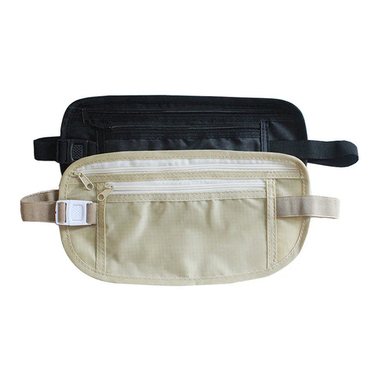 1 sac banane de voyage invisible, pochette pour passeport, porte-monnaie, portefeuille de sécurité caché, sac décontracté pour hommes et femmes