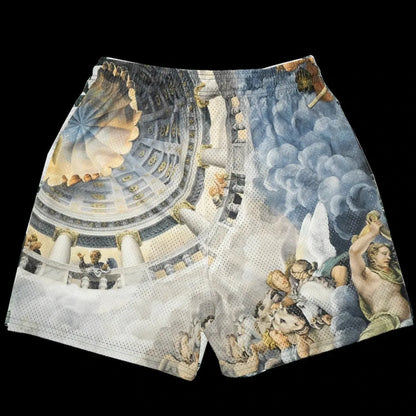 2024Summer New Digital Printing American Sports Casual Shorts Mesh Breathable and Loose Men's Short Shorts