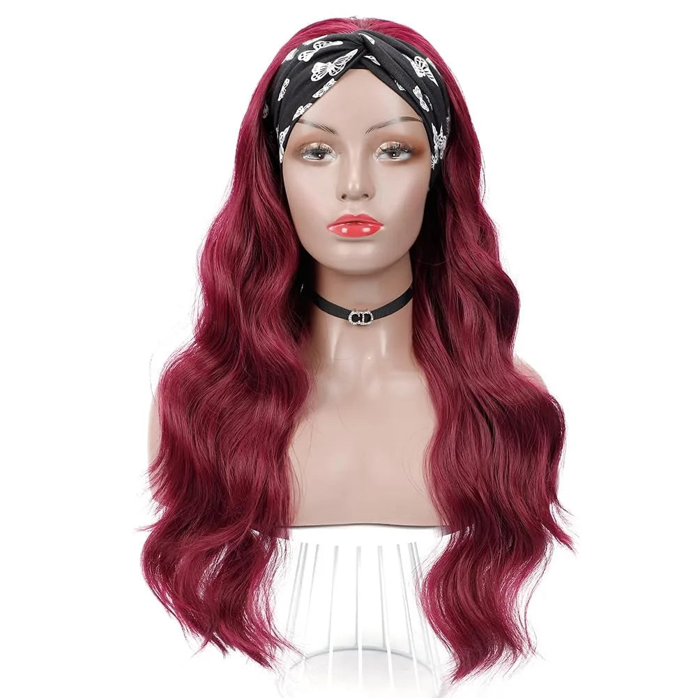 99J Burgundy Headband Wigs Human Hair Body Wave 99J Burgundy Red Wig Glueless Full Machine Made Human Hair Wigs For Women