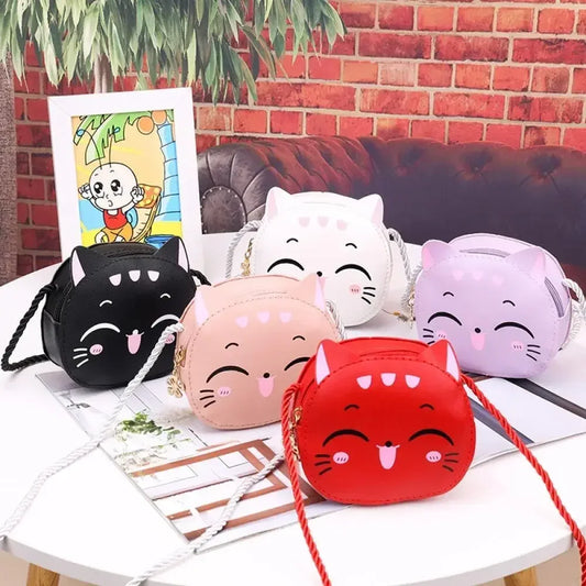 2024 Cute Cartoon Crossbody Fashion Girl PU Leather Elegant Children's Accessories Change Shoulder Bag حقائب يد  숄더백
