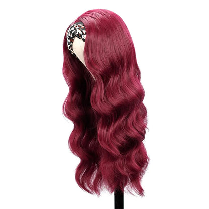 99J Burgundy Headband Wigs Human Hair Body Wave 99J Burgundy Red Wig Glueless Full Machine Made Human Hair Wigs For Women