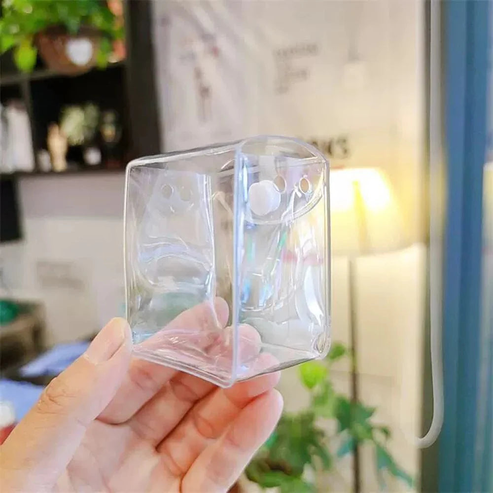 Petit porte-monnaie transparent en PVC pour femmes, enfants, filles, clés, rouge à lèvres, écouteurs, pièces de monnaie, pochette portefeuille