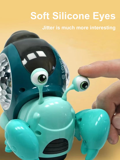 Children's electric universal snail hermit crab light music detachable electric puzzle early education toy without battery
