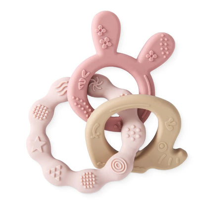 1Pcs Baby Silicone Teether Ring BPA Free Rattles Bracelet Food Grade Newborn Baby Accessories Cartoon Silicone Teething Toys