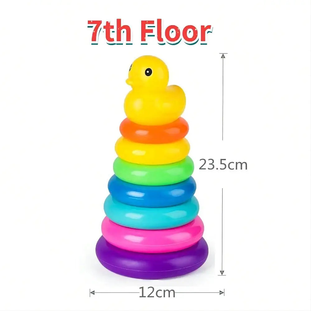0-3 years old Infant Early Learning Rainbow Stacking Toys Puzzle Development Intelligence Rainbow Tower Baby Toy Gift Stack Ring