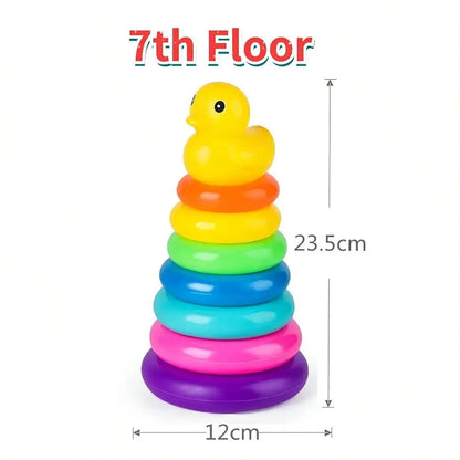 0-3 years old Infant Early Learning Rainbow Stacking Toys Puzzle Development Intelligence Rainbow Tower Baby Toy Gift Stack Ring