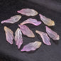 Lot de 10 pétales longs en forme de feuille, 34 x 12 mm, perles en verre de cristal faites à la main, pour la fabrication de bijoux, loisirs créatifs