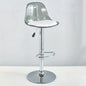Adjustable Modern Bar Stool with Transparent Backrest Metal Frame Upholstered Seat with Lifting and Rotating Function