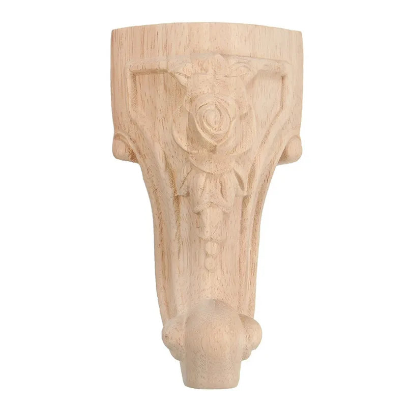 Pieds de meuble TV en bois massif sculpté de style européen, 8/4/1 pièce, 10 x 5,5 cm