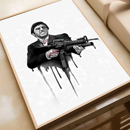 1 affiche S-Scarface imprimée en papier, décoration pour la maison, le salon, la chambre à coucher, l'entrée, le bar, le café