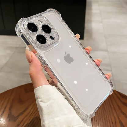 Luxury Clear Shockproof Phone Case For iPhone 15 14 13 12 11 Pro Max X XR XS Max 7 8 15 Plus Transparent Bumper Soft Cases Cover